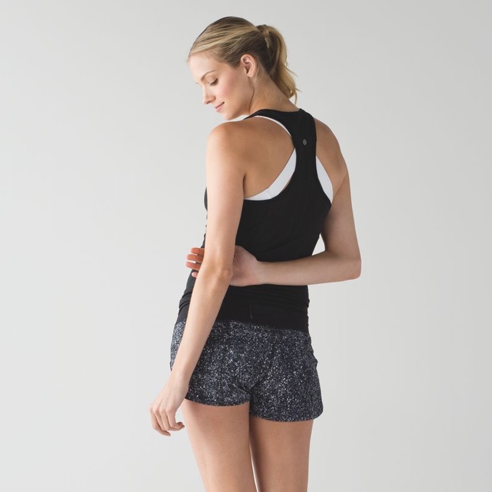 Lululemon Speed Up Short Mini Splatter Black White